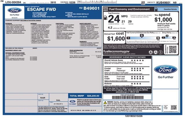 2019 Ford Escape S