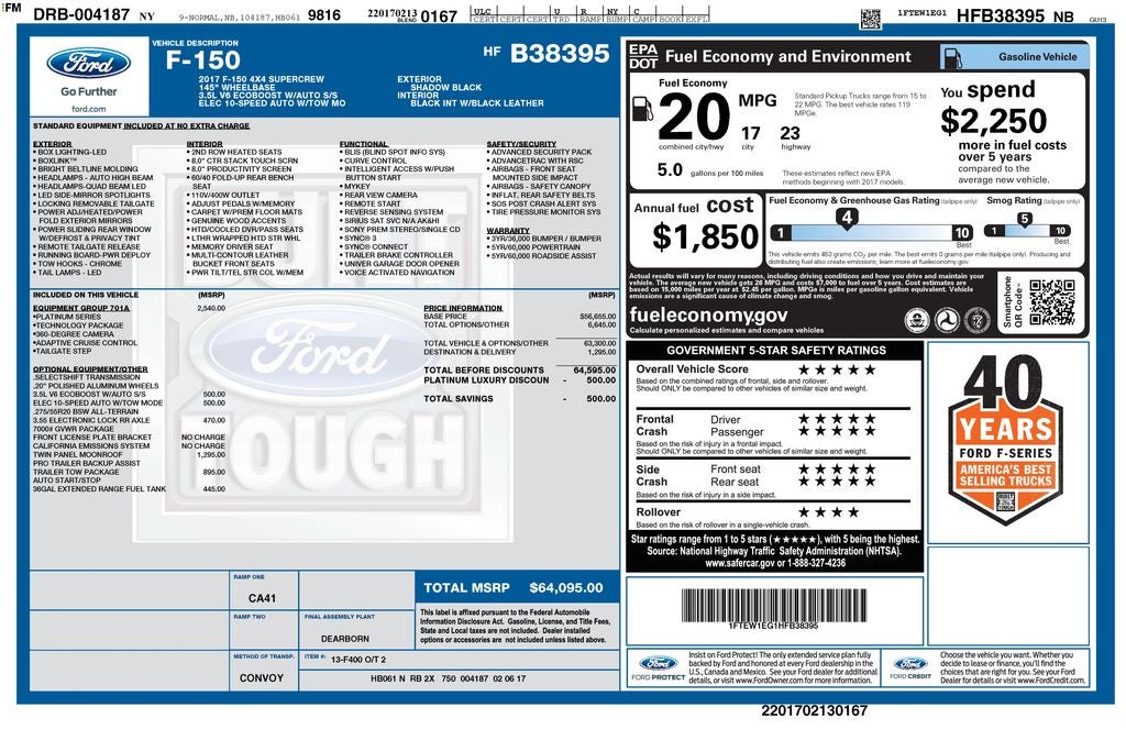 2017 Ford F-150 Platinum