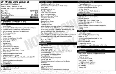 2019 Dodge Grand Caravan SE