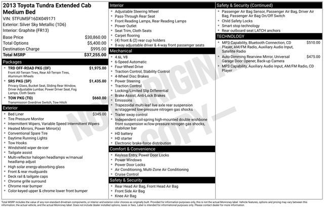 2013 Toyota Tundra Grade 4.6L V8
