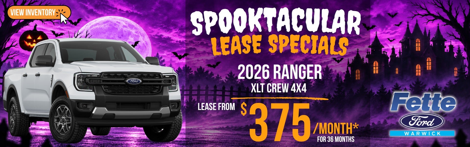 2026 Ford Ranger XLT Crew Lease Special - $375 per month for 36 months
